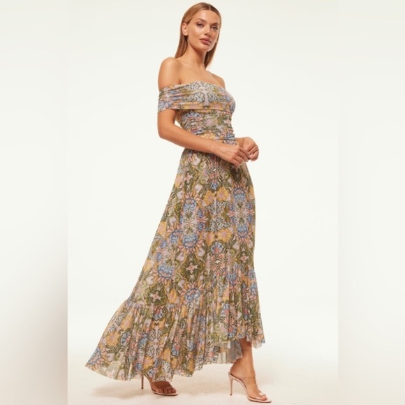 MISA Fiorella Off the Shoulder Maxi Dress Dolce Vita Kaleidoscope - Picture 4 of 15